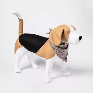 SOLD: Floral Full Tie Dog Bandana - Pink/Yellow/Gray - one size fits most